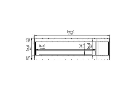 Ecosmart Fire Flex 104BY.BXR Bay Fireplace Insert - Black Finish / Black Burner - ESF.FX.104BY.BXR.B